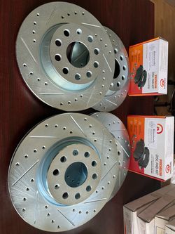 Audi A3 06-20 F&R Drill Slot rotors Ceramic Pads