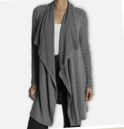 H By Bordeaux Grey Mix Rib Cardigan