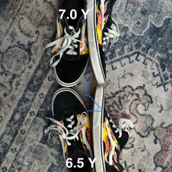 Flame Style Vans Size 6.5/7.0 Youth