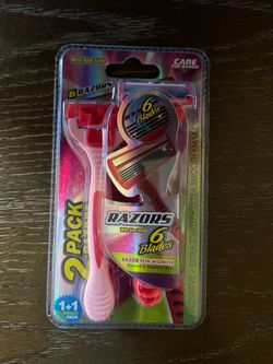 2 pack 6 BLADE razors with aloe strip for women
