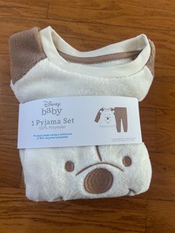 NWT Disney Baby Cream & Brown Winnie the Pooh Pajama Set size 24/36 M