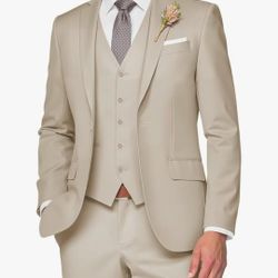 3 Piece Suit Men Slim Fit Wedding Suits for Mens Elegant One Button Jacket Single Breasted Vest Pants Set
