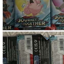 Pokemon TCG Scarlet and Violet journey together three booster packs.