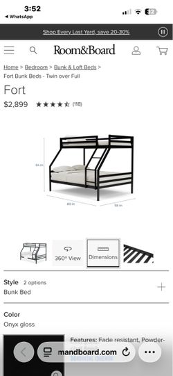 Beautiful black Room and board bed