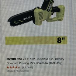RYOBI 8in Chain Saw 