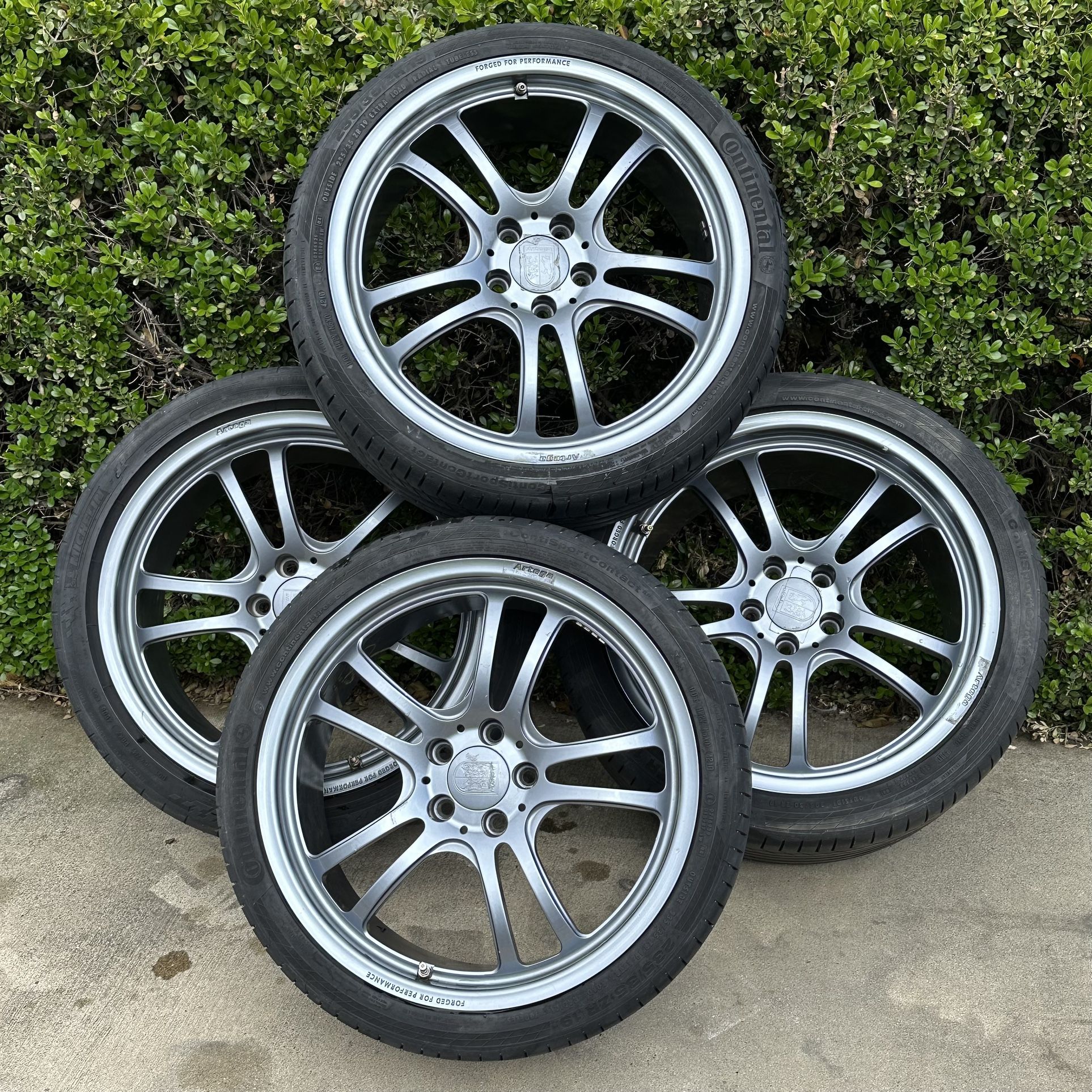 Forged Wheels Artega Automobile 19x9J/10.5J 5x112 ARTEGA GT Set Of 4 Staggered 19 Inch 19” Sport Michelin Continental Contact