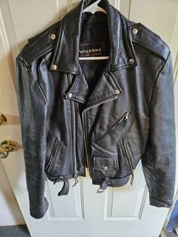 Black Leather Jacket Size S