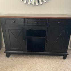 Black and Wood Console table with storage 
