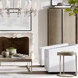 RH Restoration Hardware Nicholas Oak Coffee Table