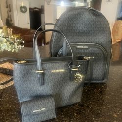 Michael Kors Backpack And Tote Purse And Wallet