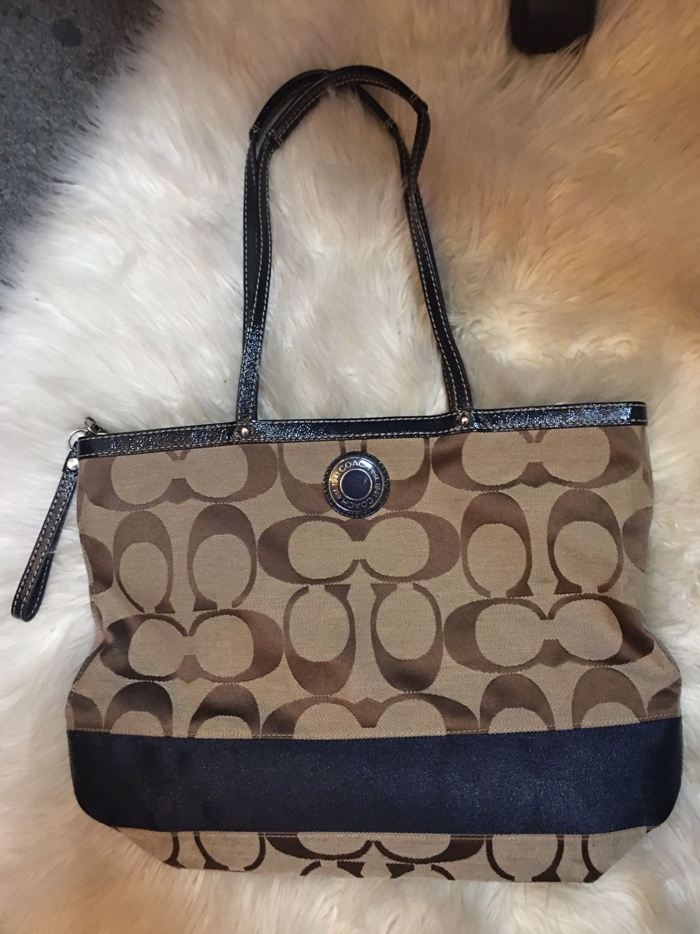 Tan & Jean Coach Purse New!