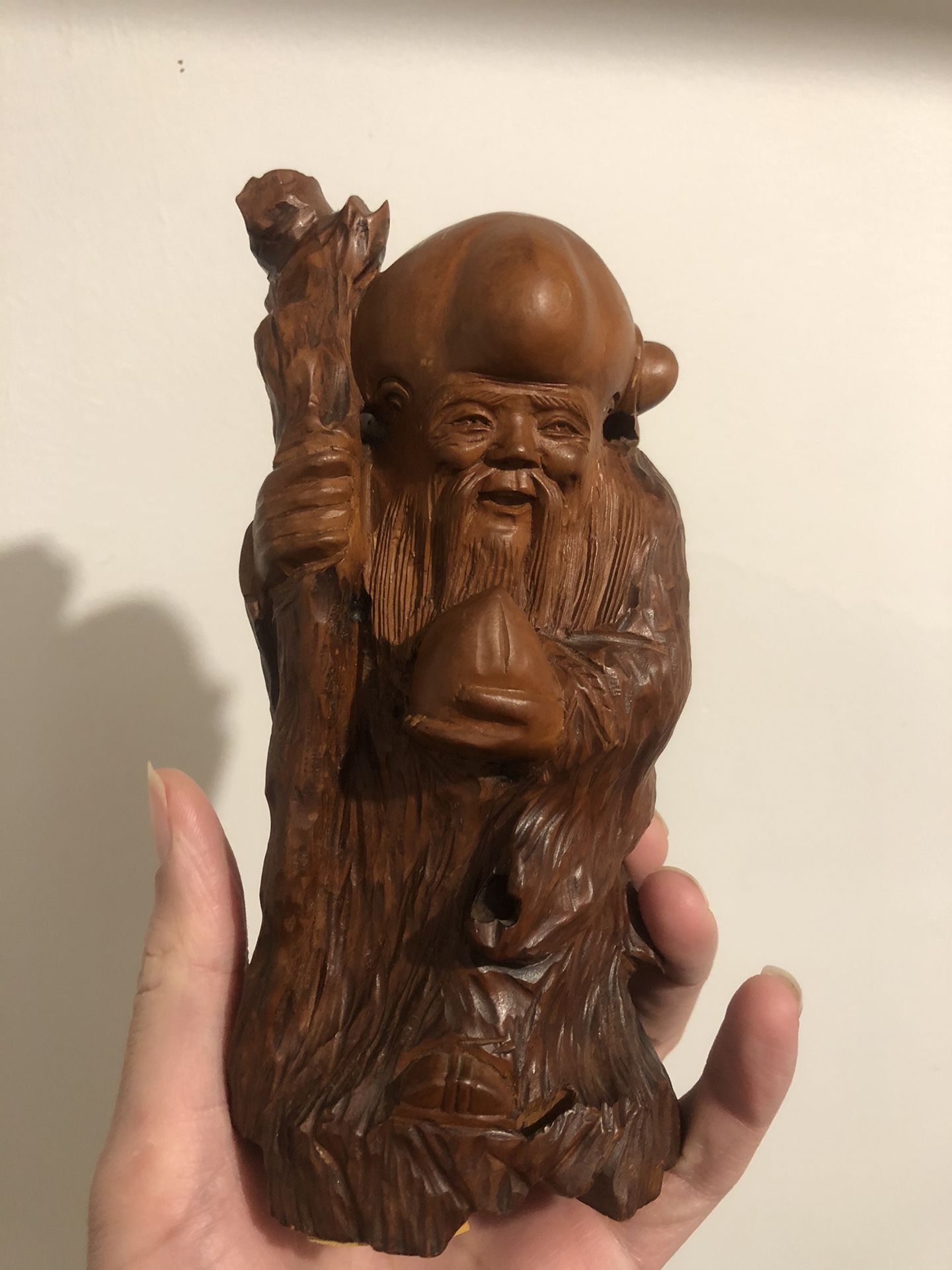 Vintage Chinese Export Rosewood Immortal God of longevity Old Asian China 壽星