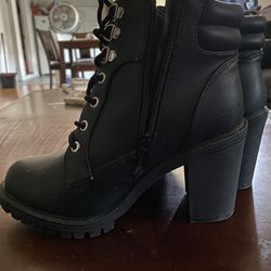 Torrid Black Faux Leather Lace Up Hiker Boots