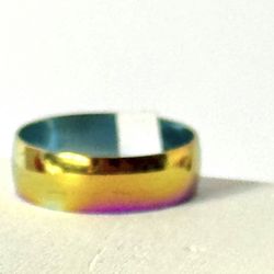 Stainless Steel Multicolored Ring, Size 10