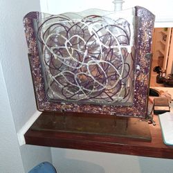 1970 European Blown Glass/ Abstract Painted Home Art Piece 