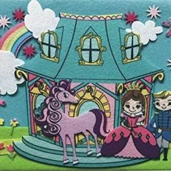 New Princess, Prince, Unicorn Fantasy Felt Board Toy Gift 26 piece Kit Set