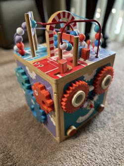 Montessori Baby Activity Cube for Toddlers: Large 5-in-1