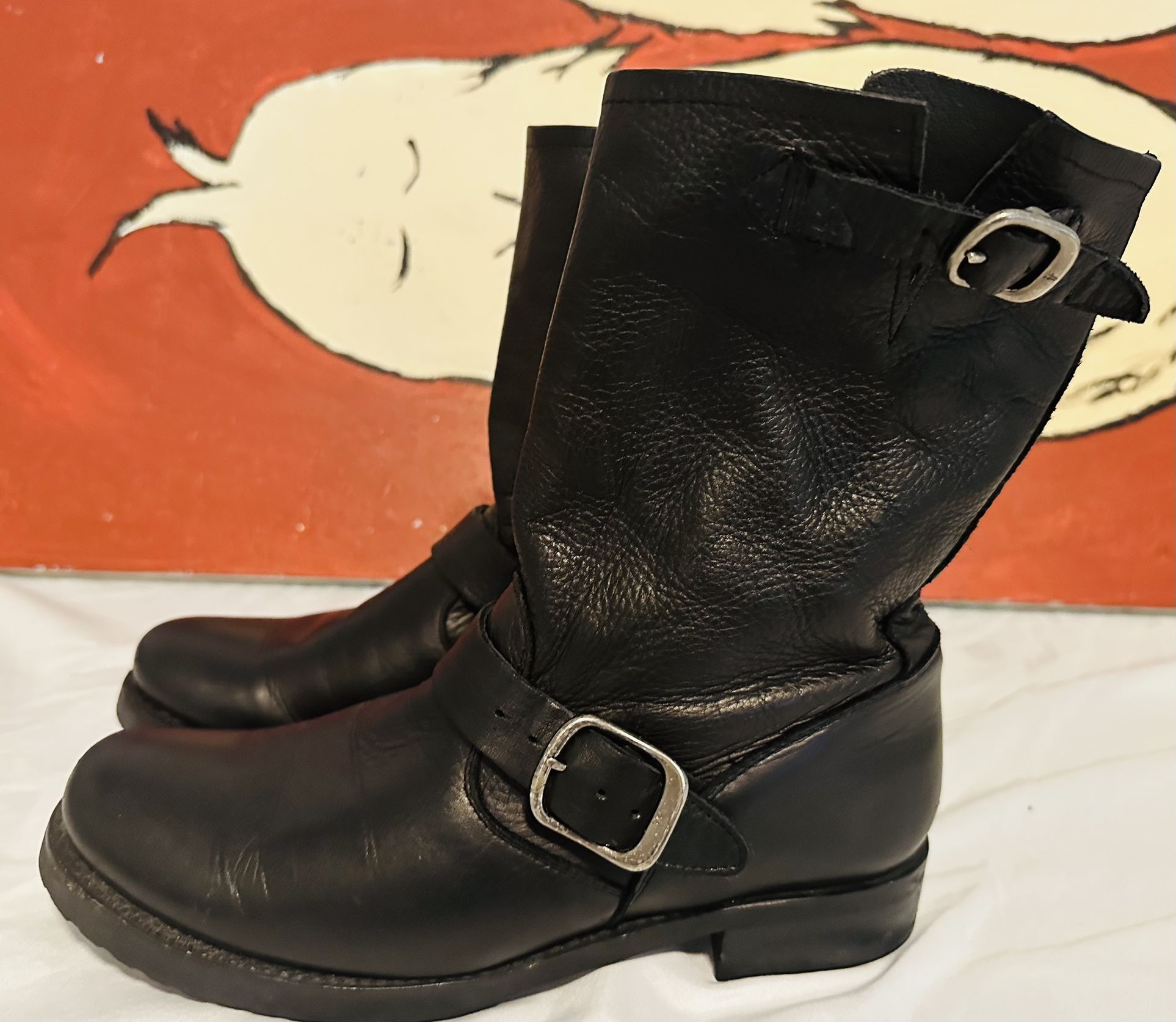 Frye Black Leather Veronica Boots