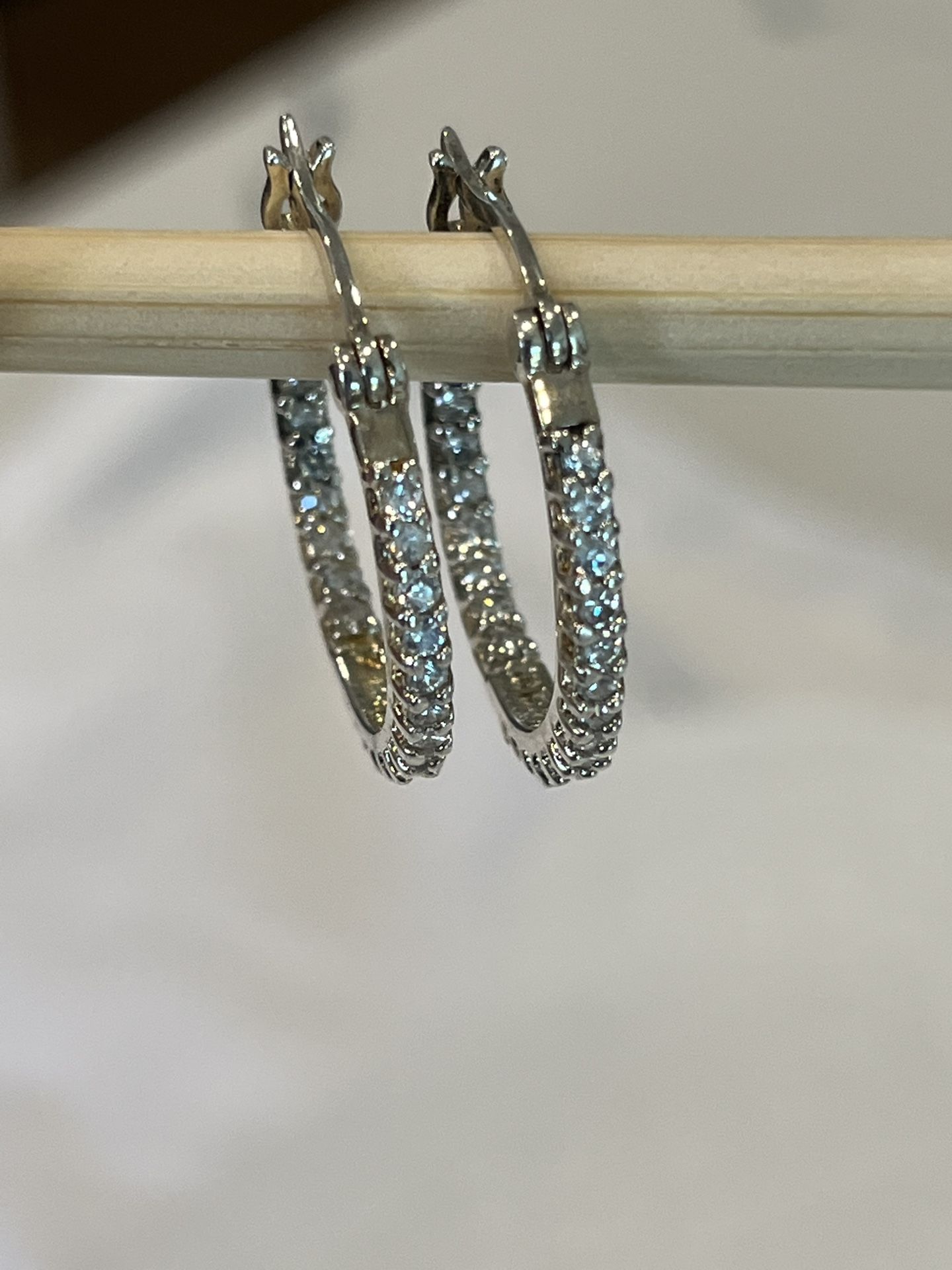 925 Sterling Silver Simulated Diamonds Hope Earrings 
