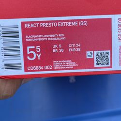 Nike Presto Extreme Size 5.5y