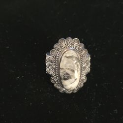 Artisan Crafted White Buffalo Floral Ring 
