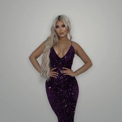 Sparkly purple prom dress 