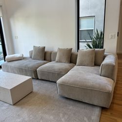 3pcs Beige Sofa. Beautiful Modern Look. 