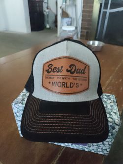 Best Dad Trucker Hat with Leather Patch
