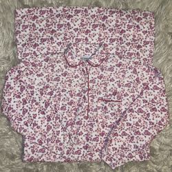 Country Store 100%Cotton Pink Floral Flannel Prairie Cottagecore Nightgown.