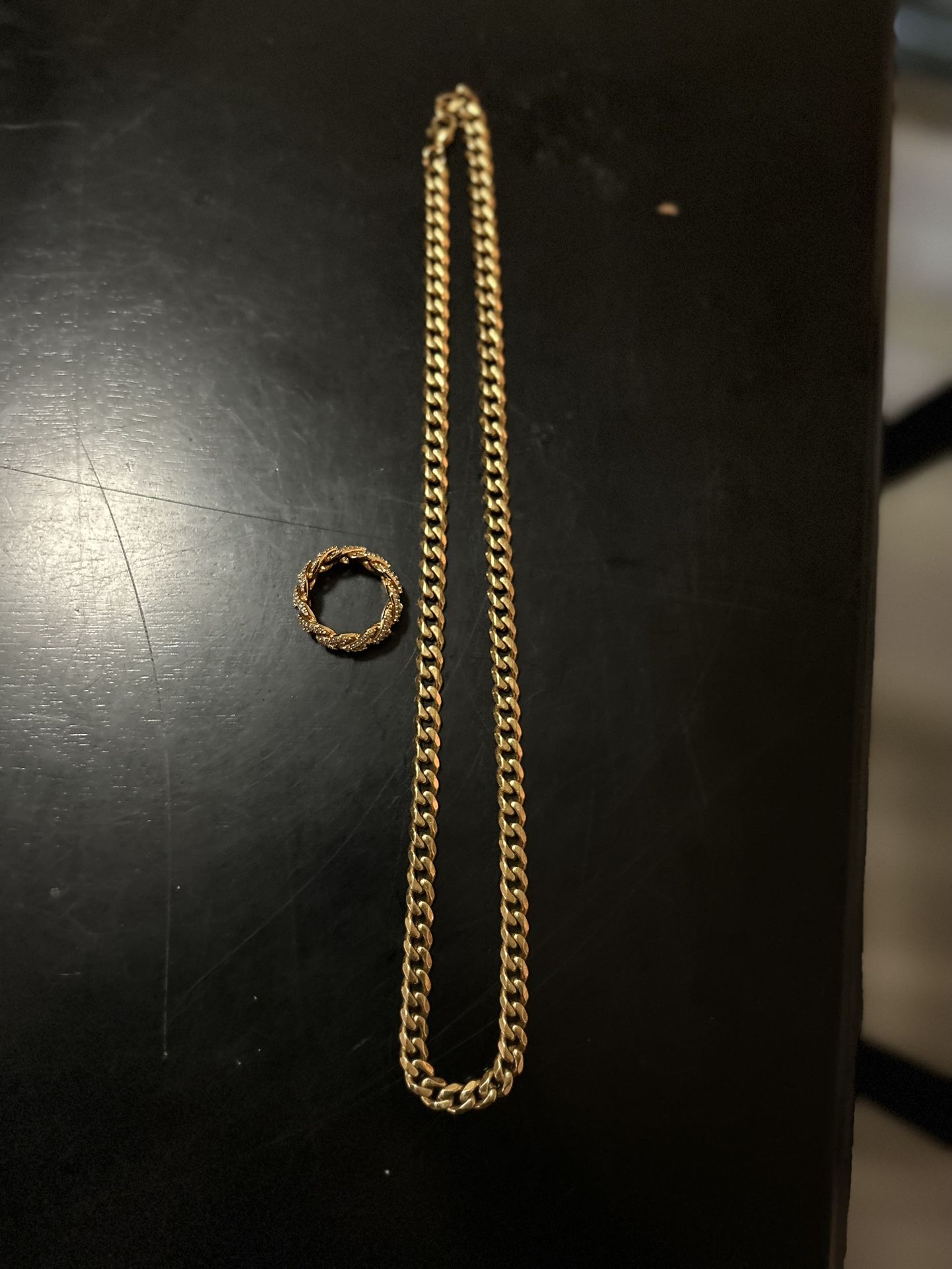 Gold Plated Chain & Ring Combo