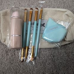 Makeup Bag And Brush Set