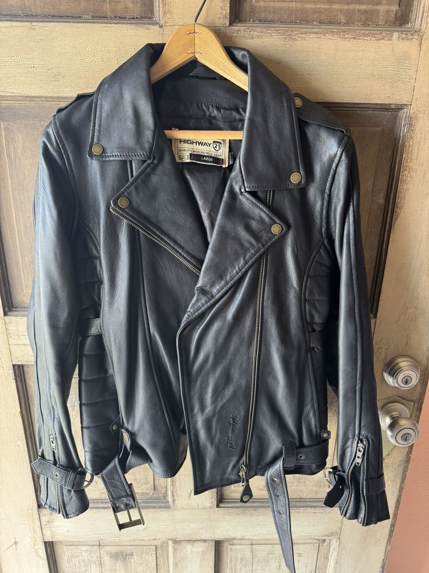 Men’s Leather Motorcycle Jacket L