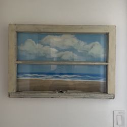 Beach   With Antique Window Frame