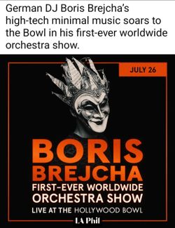 Boris Brejcha @ Hollywood Bowl, 2 tix, Sec G2, Row 6