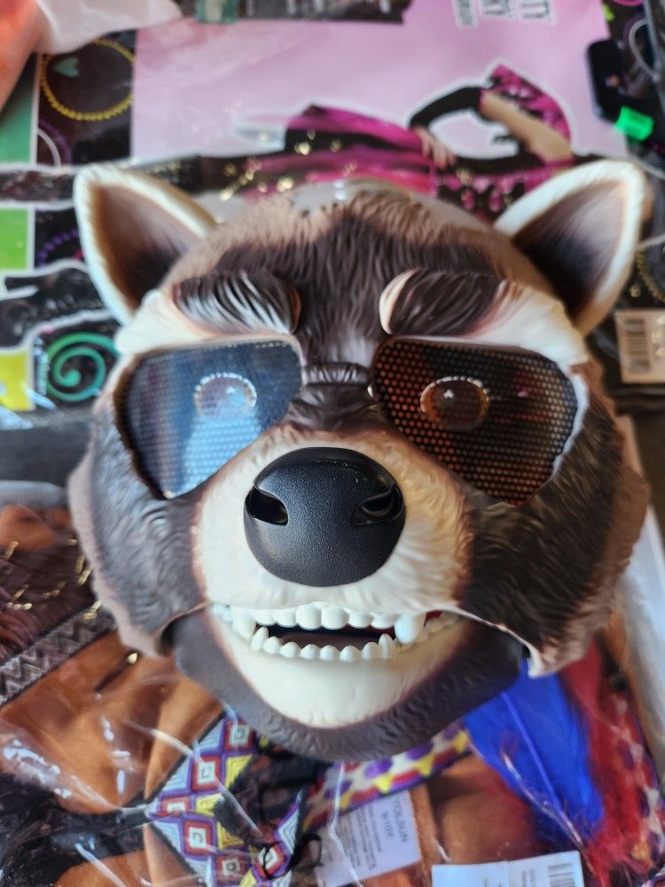 Halloween Costume Rocket Articulated Mask Guardians of the Galaxy Kid Size