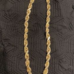 14k 15mm 24 Inch Diamond Cut Rope Chain