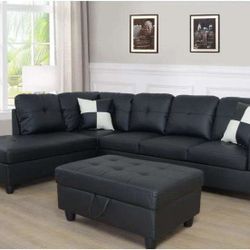 BRAND NEW SECTIONAL COUCH WITH STORAGE OTTOMAN