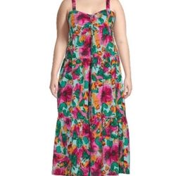NWT Terra & Sky Plus Size Floral Maxi Summer Dress 2XL 20-22W