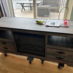 TV Stand With Fireplace 