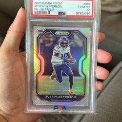 2020 Panini Prizm Justin Jefferson Silver Prizm Rookie PSA 10