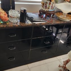 9 drawer chest with marble top