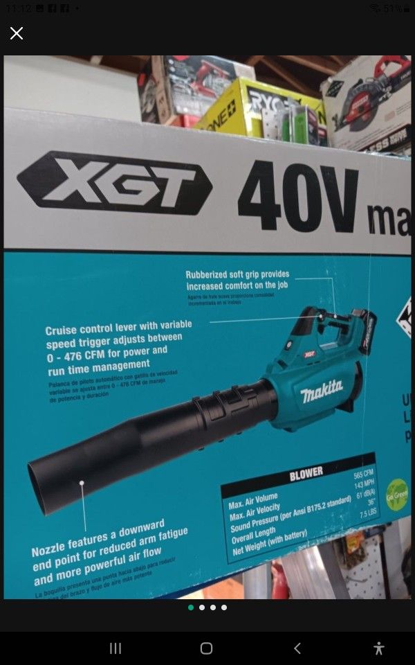 Makita XGT 40V Max Brushless Cordless Leaf Blower Tool-Only