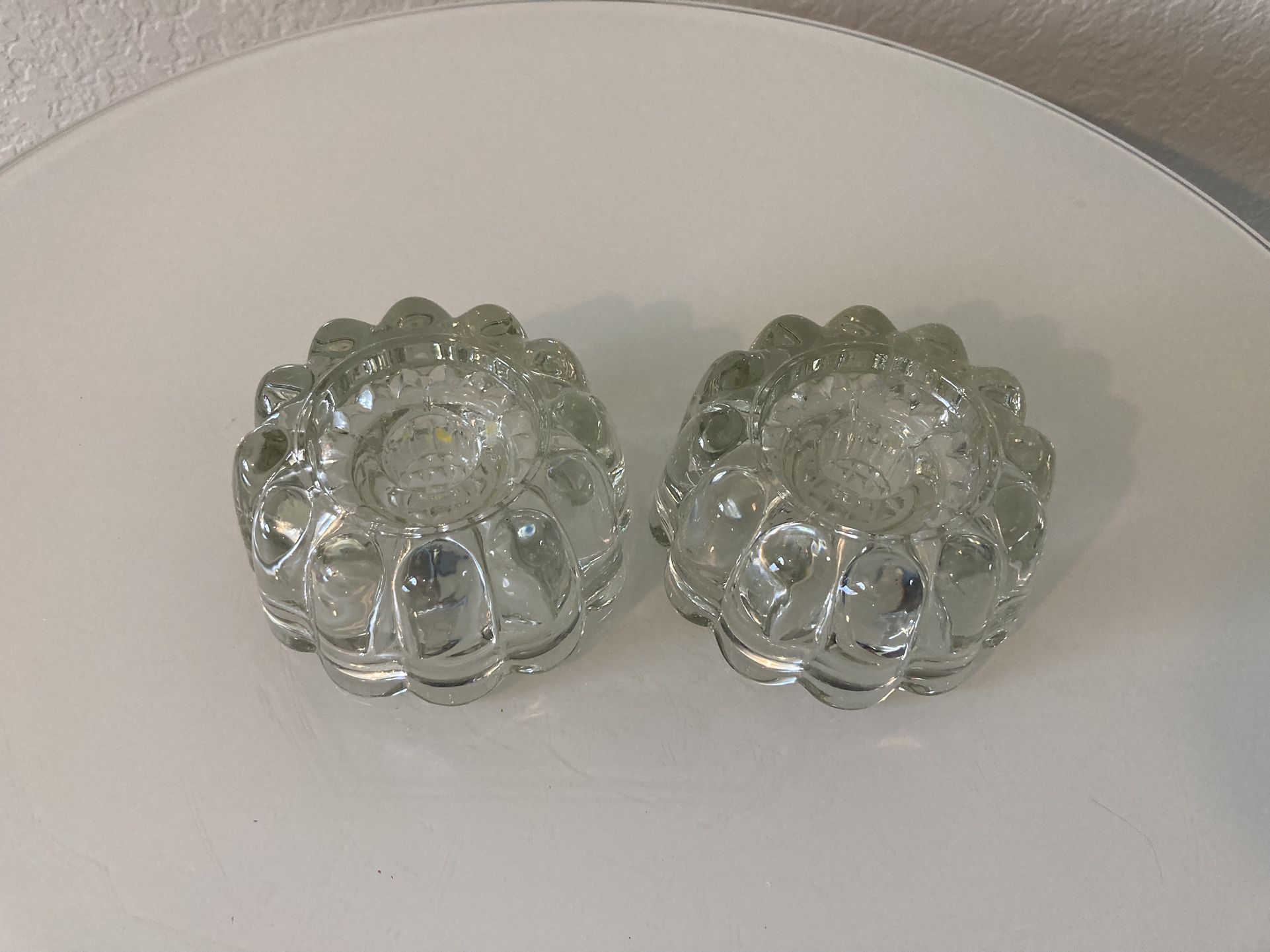 Princess House Glass Candle Holders Taper or Pillar