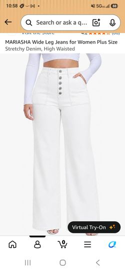 MARIASHA Wide Leg Jeans for Women Plus Size
Stretchy Denim, High Waisted