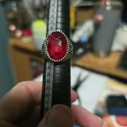 Size 10 Ruby Stainless Steel Ring