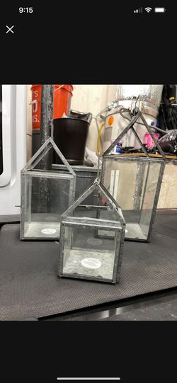 Galvanized decor Large medium and small set