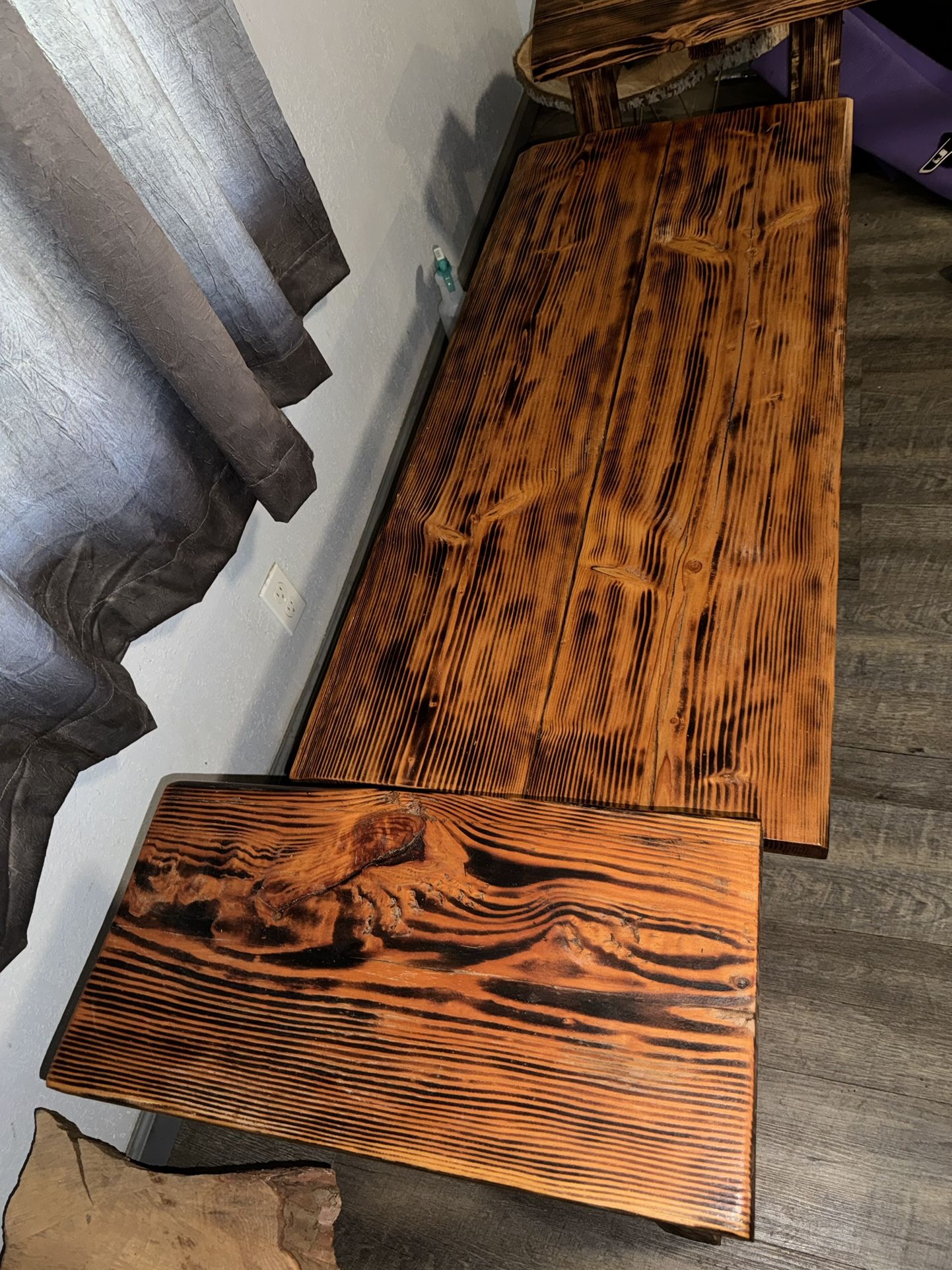 Custom Wood Table /Bar Stool/. Bench Set