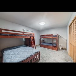 Set Of 2 Wooden Bunkbed With Mattresses Included Brand New 