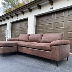 Sectional Couch/Sofa - Microfiber - Brown - Delivery Available 🚚