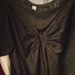 Cute Black Eyelet Top
